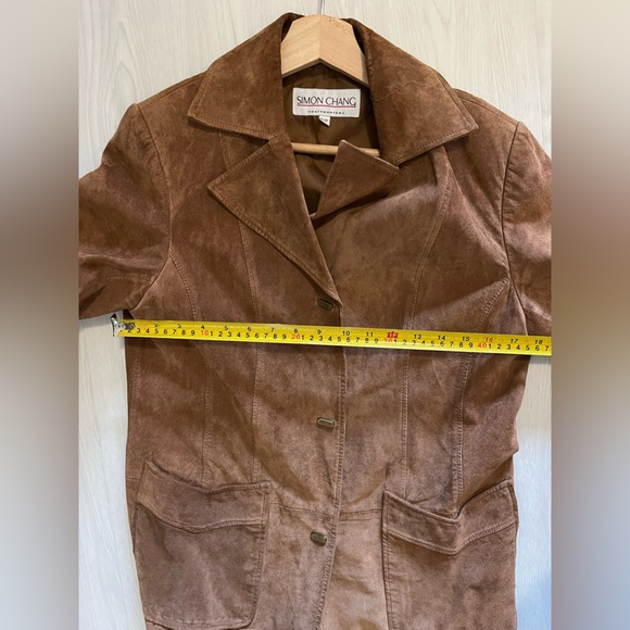 Simon Chang Brown Suede Blazer - Picture 12 of 14